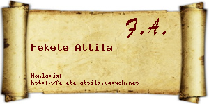 Fekete Attila névjegykártya